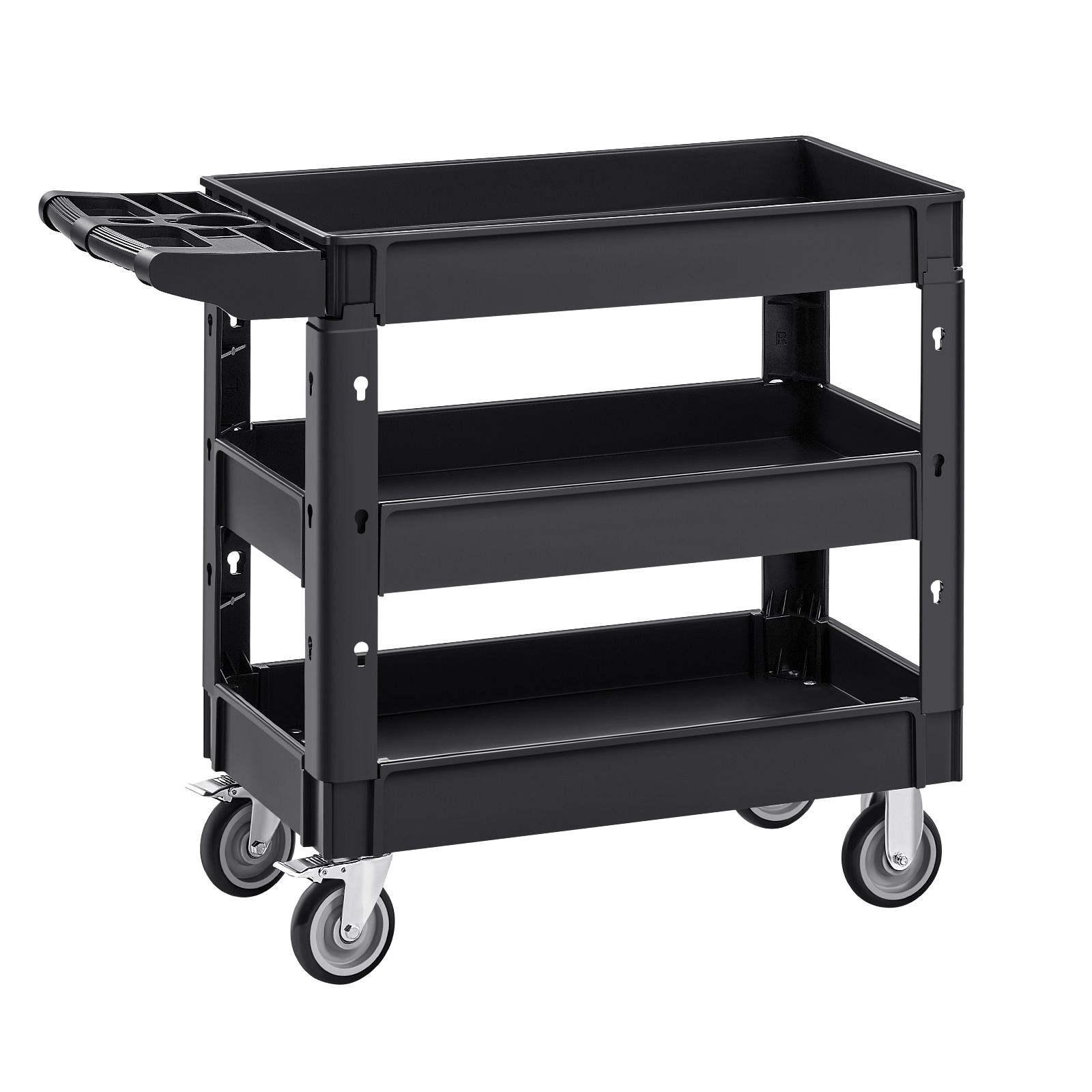 Heavy Duty 3-tier Rolling Utility Cart With Swivel Wheels_voghion.com